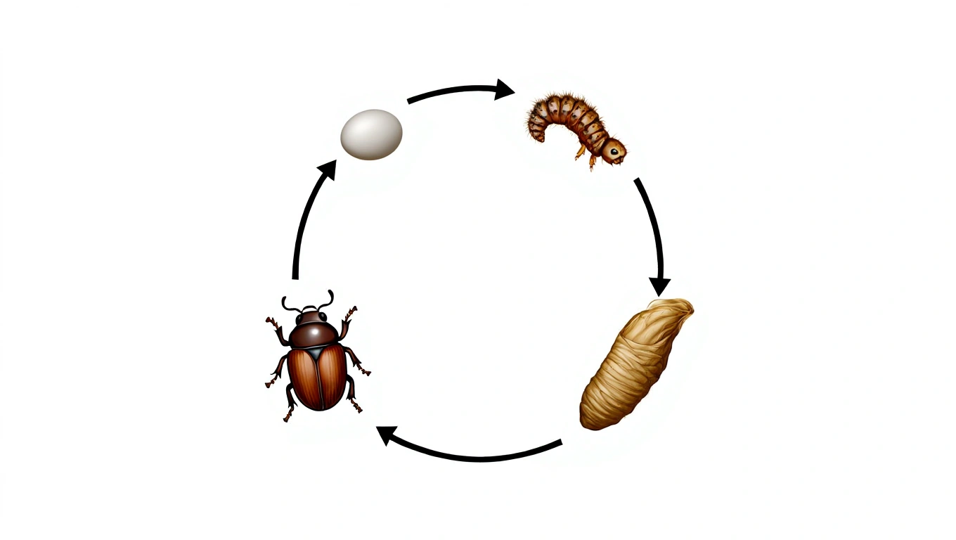 Beetle Life Cycle Diagram Beetle life cycle diagram showing development stages