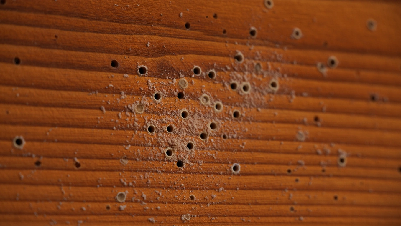 Powderpost Beetle Wood Damage Powderpost beetle damage in wood