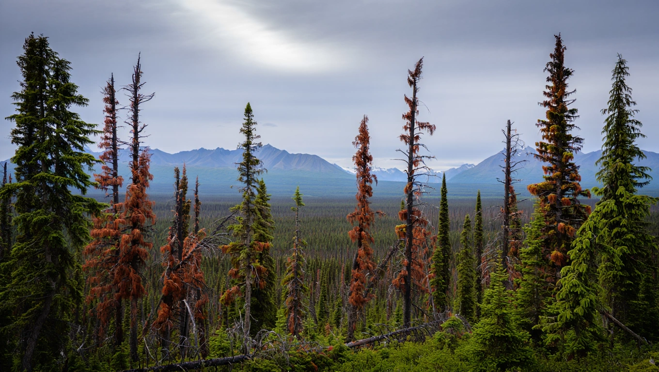 Spruce Trees Alaska during season