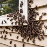 Swarm of boxelder bugs trying to invade a home through its window